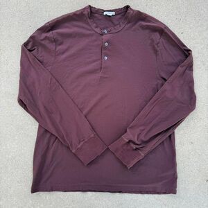 James-perse Men's Brown and Burgundy Shirt